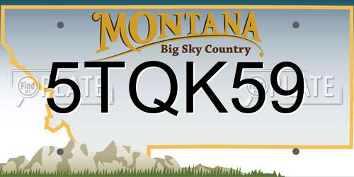 5TQK59 Montana License Plate
