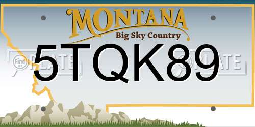 5TQK89 Montana License Plate