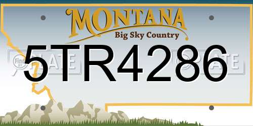 5TR4286 Montana License Plate