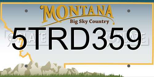 5TRD359 Montana License Plate