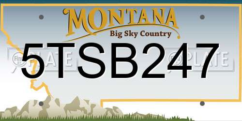 5TSB247 Montana License Plate