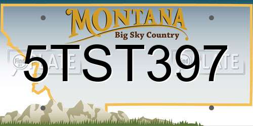 5TST397 Montana License Plate