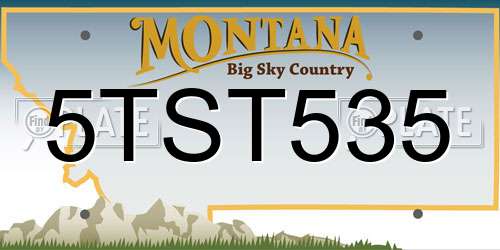 5TST535 Montana License Plate