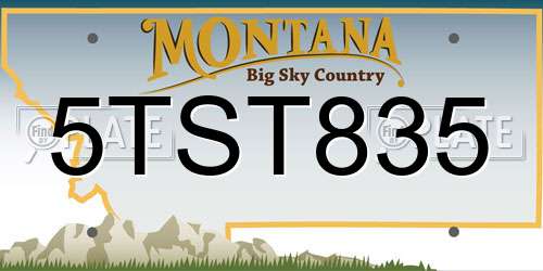 5TST835 Montana License Plate