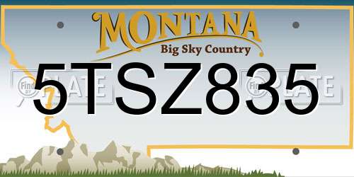 5TSZ835 Montana License Plate