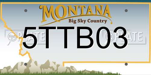 5TTB03 Montana License Plate