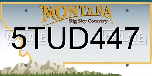 5TUD447 Montana License Plate