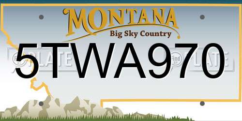 5TWA970 Montana License Plate