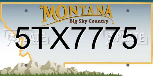 5TX7775 Montana License Plate