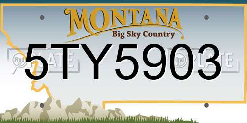 5TY5903 Montana License Plate