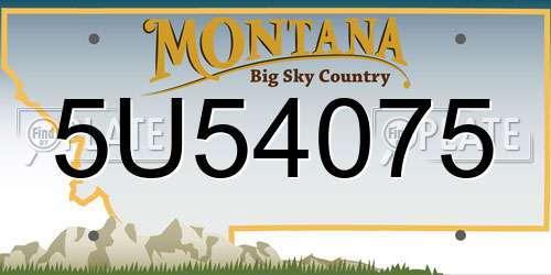 5U54075 Montana License Plate