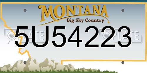 5U54223 Montana License Plate