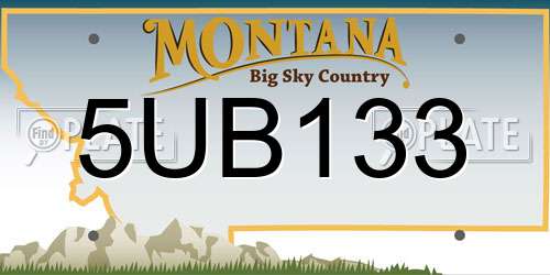 5UB133 Montana License Plate