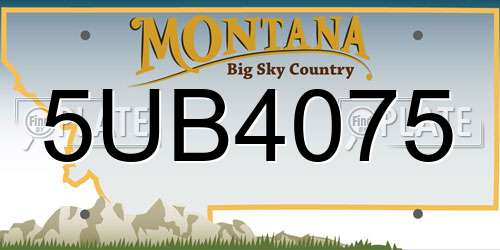 5UB4075 Montana License Plate