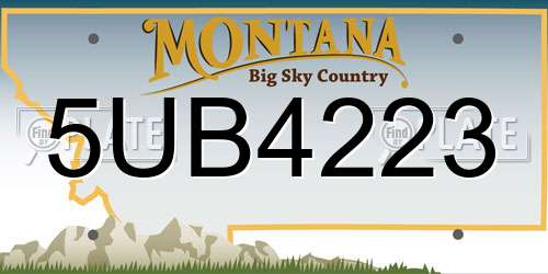 5UB4223 Montana License Plate