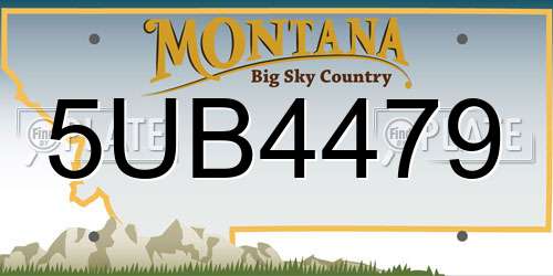 5UB4479 Montana License Plate