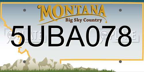 5UBA078 Montana License Plate