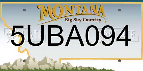 5UBA094 Montana License Plate
