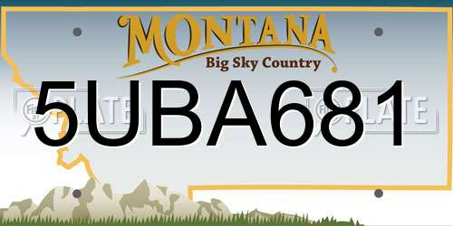 5UBA681 Montana License Plate
