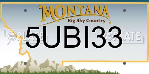 5UBI33 Montana License Plate