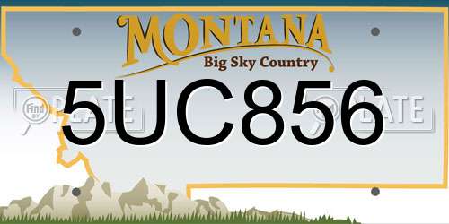 5UC856 Montana License Plate