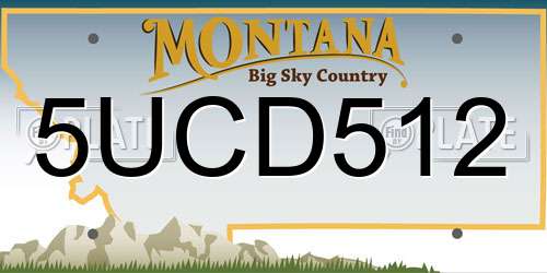 5UCD512 Montana License Plate