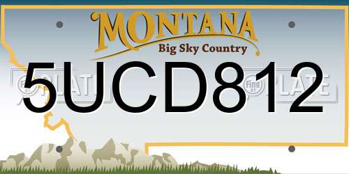 5UCD812 Montana License Plate