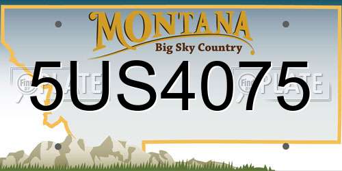 5US4075 Montana License Plate