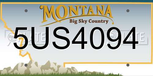 5US4094 Montana License Plate