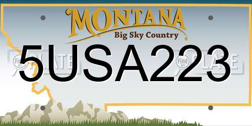 5USA223 Montana License Plate