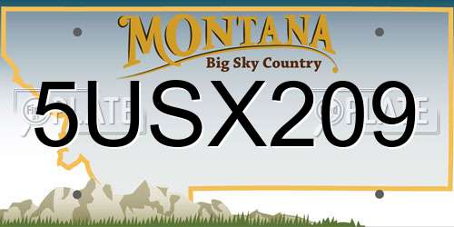 5USX209 Montana License Plate