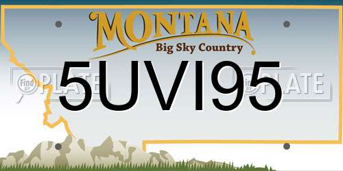 5UVI95 Montana License Plate