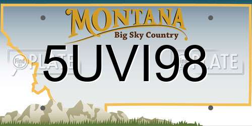 5UVI98 Montana License Plate