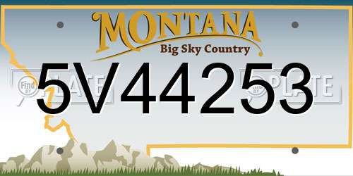 5V44253 Montana License Plate