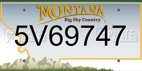 5V69747 Montana License Plate