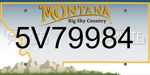 5V79984 Montana License Plate