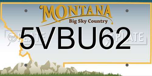 5VBU62 Montana License Plate