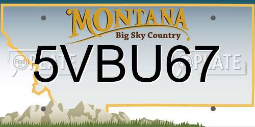 5VBU67 Montana License Plate