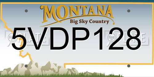 5VDP128 Montana License Plate