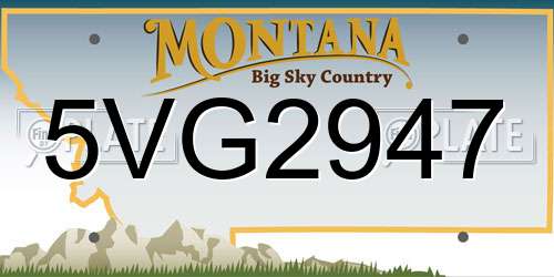 5VG2947 Montana License Plate