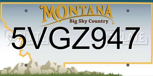 5VGZ947 Montana License Plate