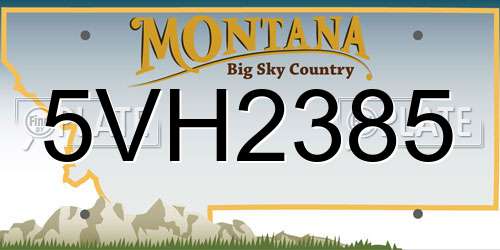 5VH2385 Montana License Plate