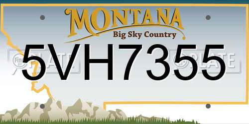 5VH7355 Montana License Plate