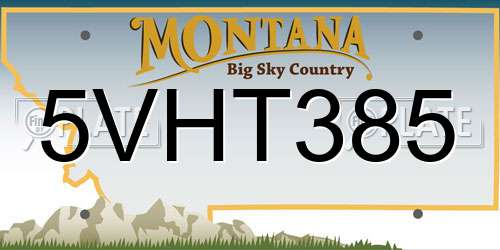 5VHT385 Montana License Plate