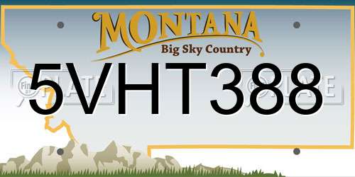 5VHT388 Montana License Plate