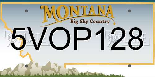 5VOP128 Montana License Plate