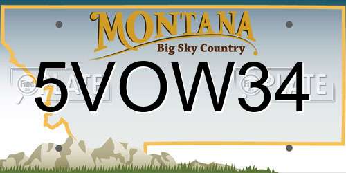 5VOW34 Montana License Plate
