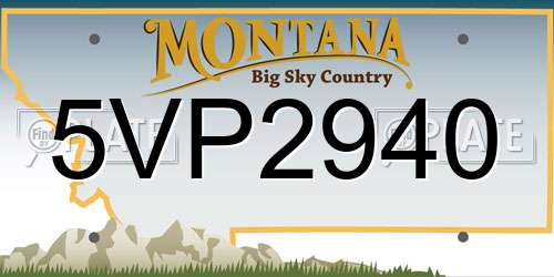 5VP2940 Montana License Plate