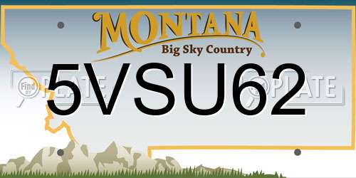 5VSU62 Montana License Plate