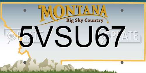 5VSU67 Montana License Plate